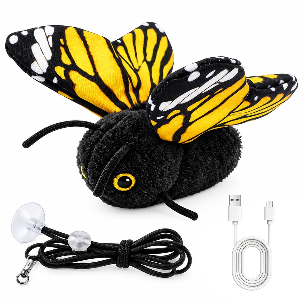 Uikhffe Interactive Cat Toy Butterfly, Cat Toys Interactive Flapping Wings