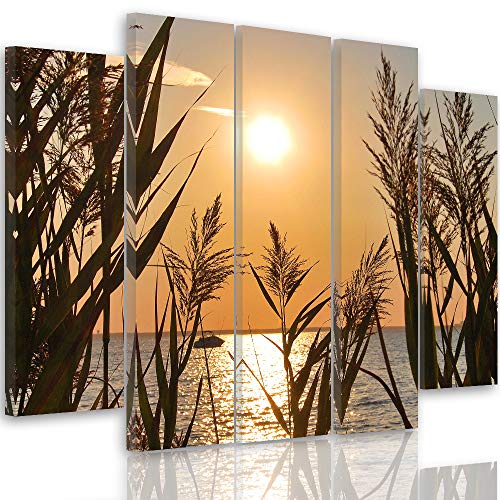 Toile coucher de soleil orange réchauffez l'ambiance de votre chambre avec ce tableau Feeby