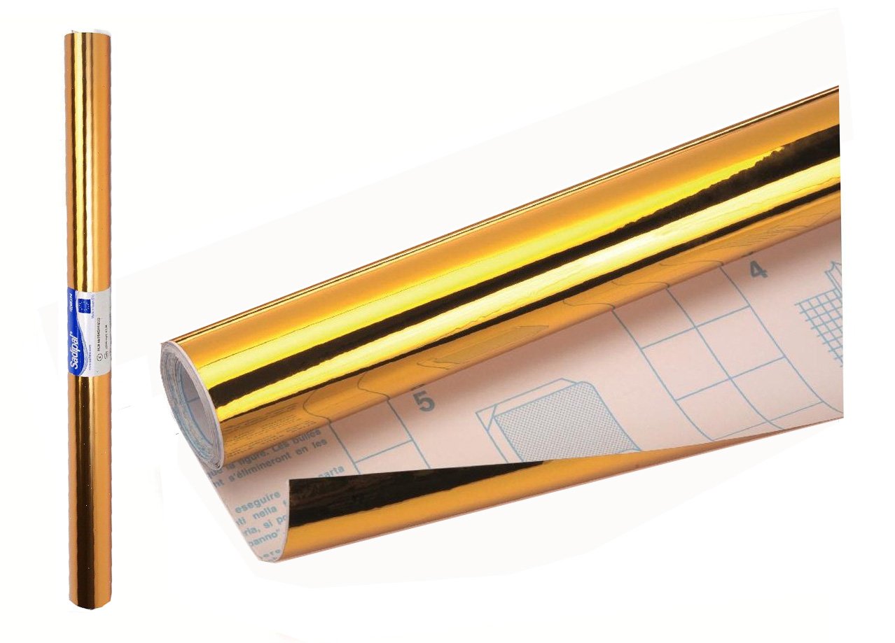 Sadipal12239 – Roll of Plastic Adhesive 0.50 x 3 m, gold coloured