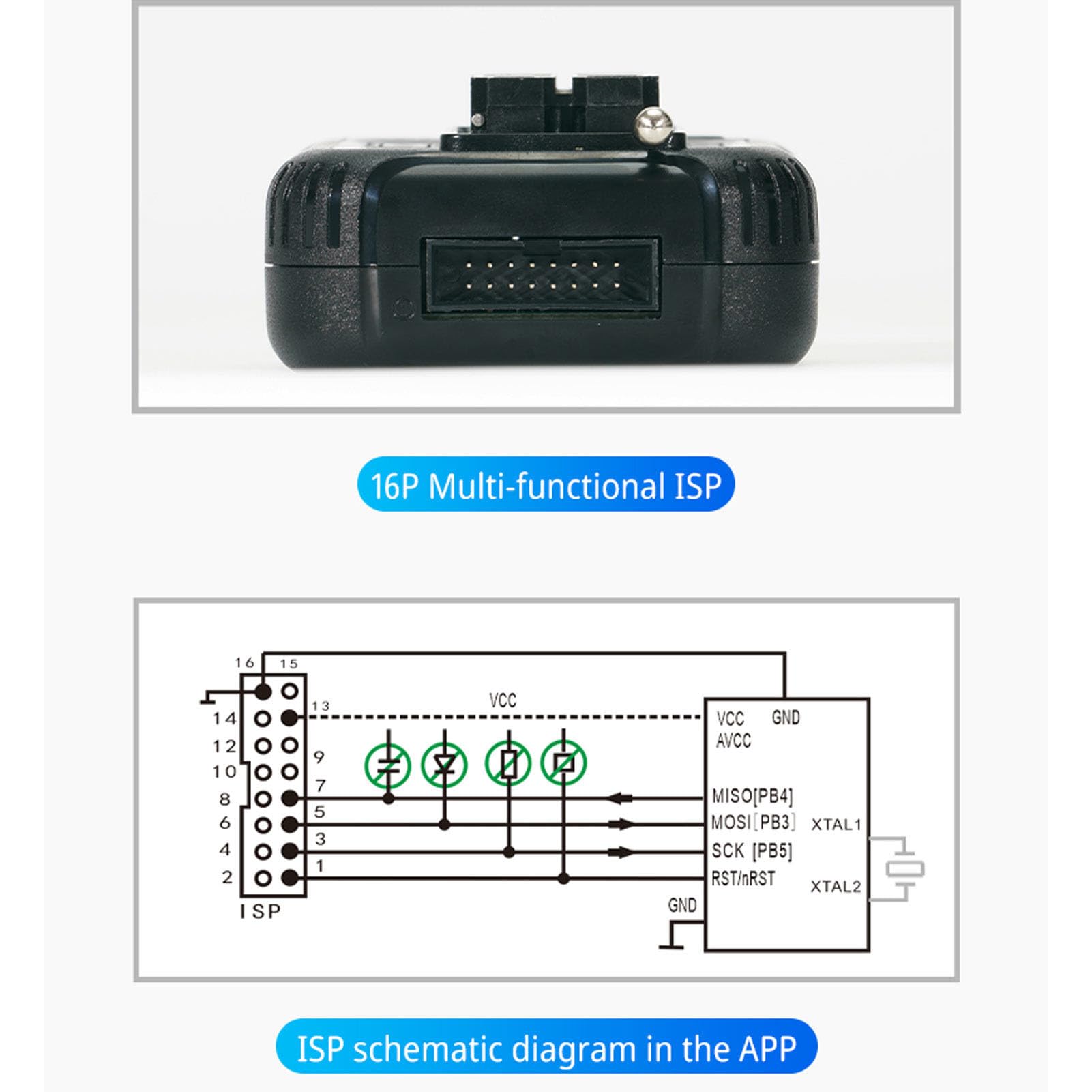 BROLEO Programmatore aggiornato, tecnologia di interfaccia USB USB2.0 HS 480MHz 4 strati PCB 32bit MCU 120 MHz T48 TL866 3G Supporto 256GB ICSP Programmatore per MCU per NI Flash, BROLEOhrvdax02tk