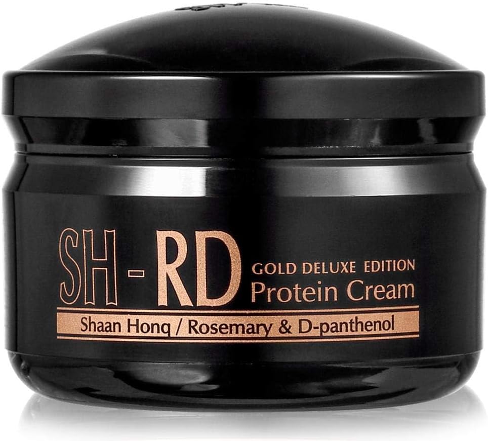 Protein Cream Gold Deluxe Edition | Deep Conditioner for Dry Damaged Hair | Leave-In Hair Protein w/Rosemary & Gold Leaf | Repair Split Ends, Promote Shine - 2.71oz/80ml