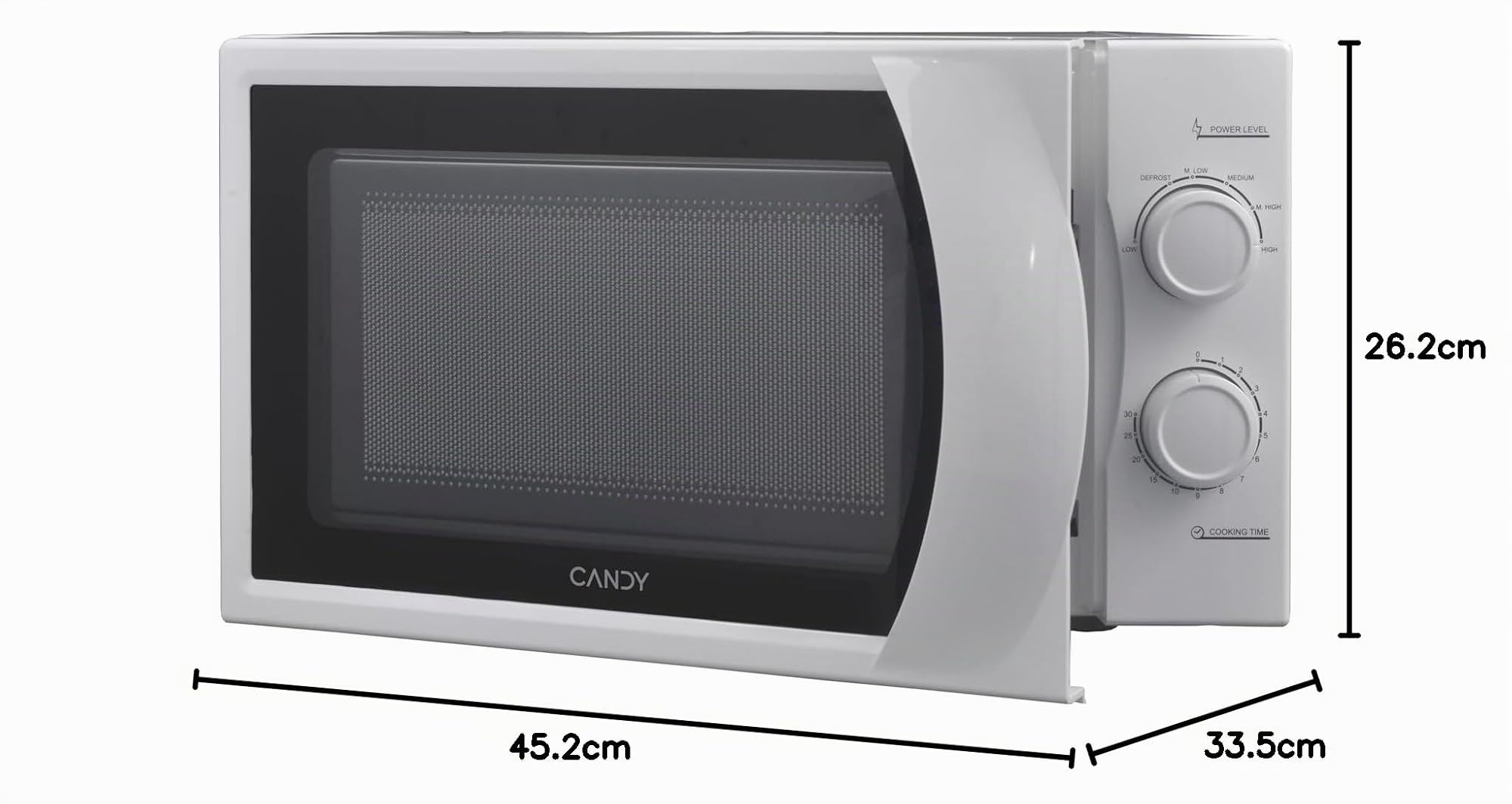 Candy CMW2070M Micro-ondes solo blanc 20 l, 700 W, 6 niveaux de puissance