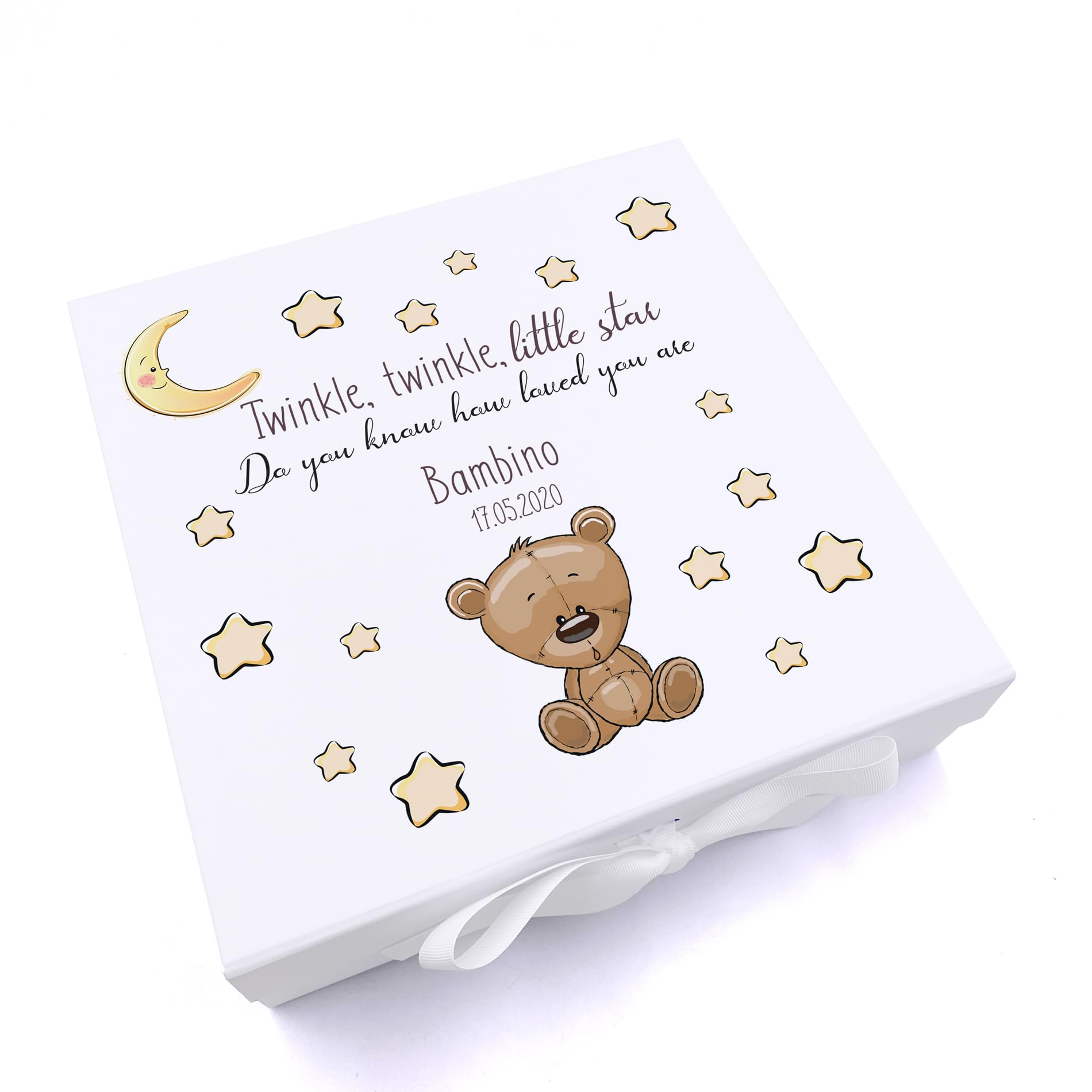 ukgiftstoreonline Personalised Baby Gift Keepsake Memory Box Twinkle Twinkle Little Star (Large)