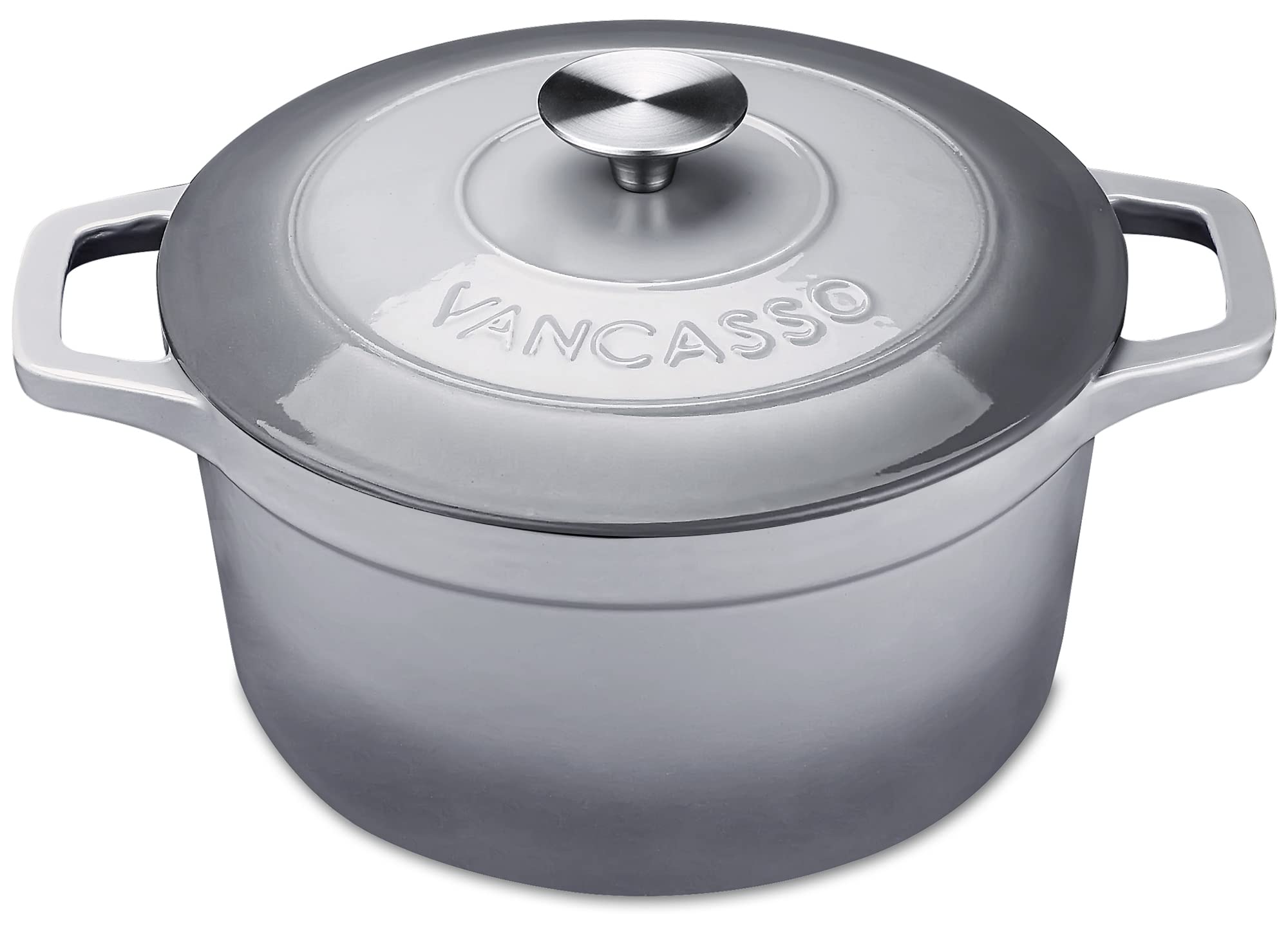 Buy vancasso Dutch Oven, 4 Liters Cast Iron Pot with Steel Knob Cover