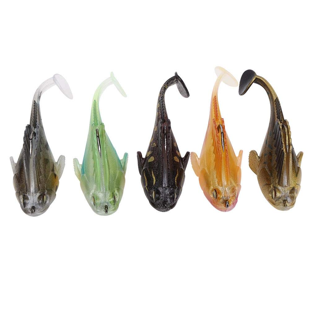 Fish Shape Lure Bait Hook, T-Shaped Tail PVC terial Artificial Simulation Soft Fish Shape Lure Bait with Hidden fishhookor Sea/Fresh Water
