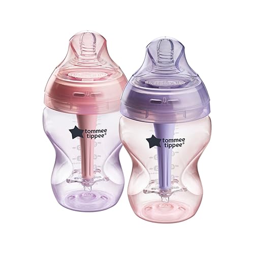 Tommee Tippee Biberones avanzados anticólicos con pezón de flujo lento y medio, 5 onzas, 0.0 ft+, autoferilizante, esenciales para la alimentación