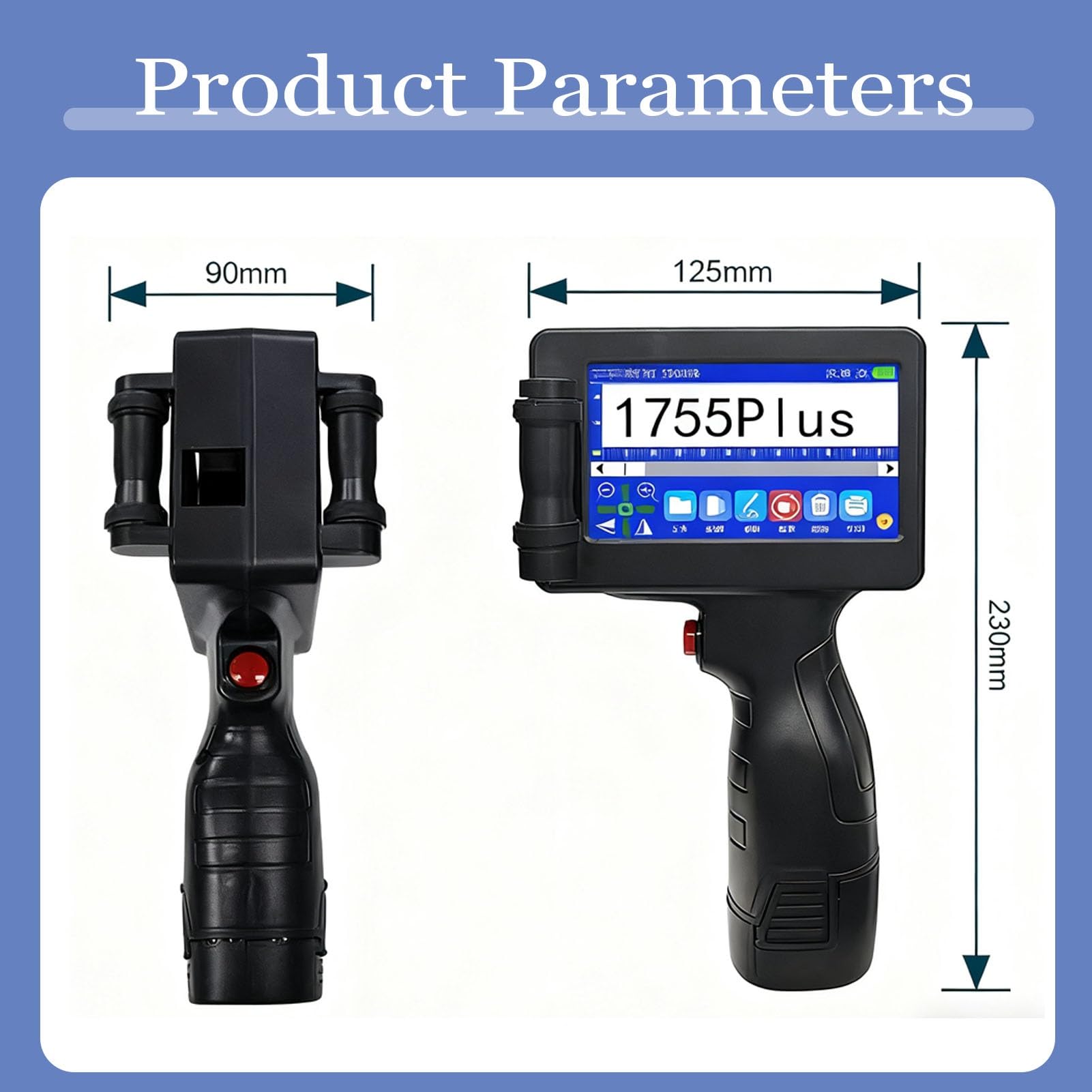Inkjet Handheld Printer | 12.7mm Leak-Proof Print Width | Date/Time/Barcode/QR Code/Serial Number Coding | Industrial-Grade Portable Printer