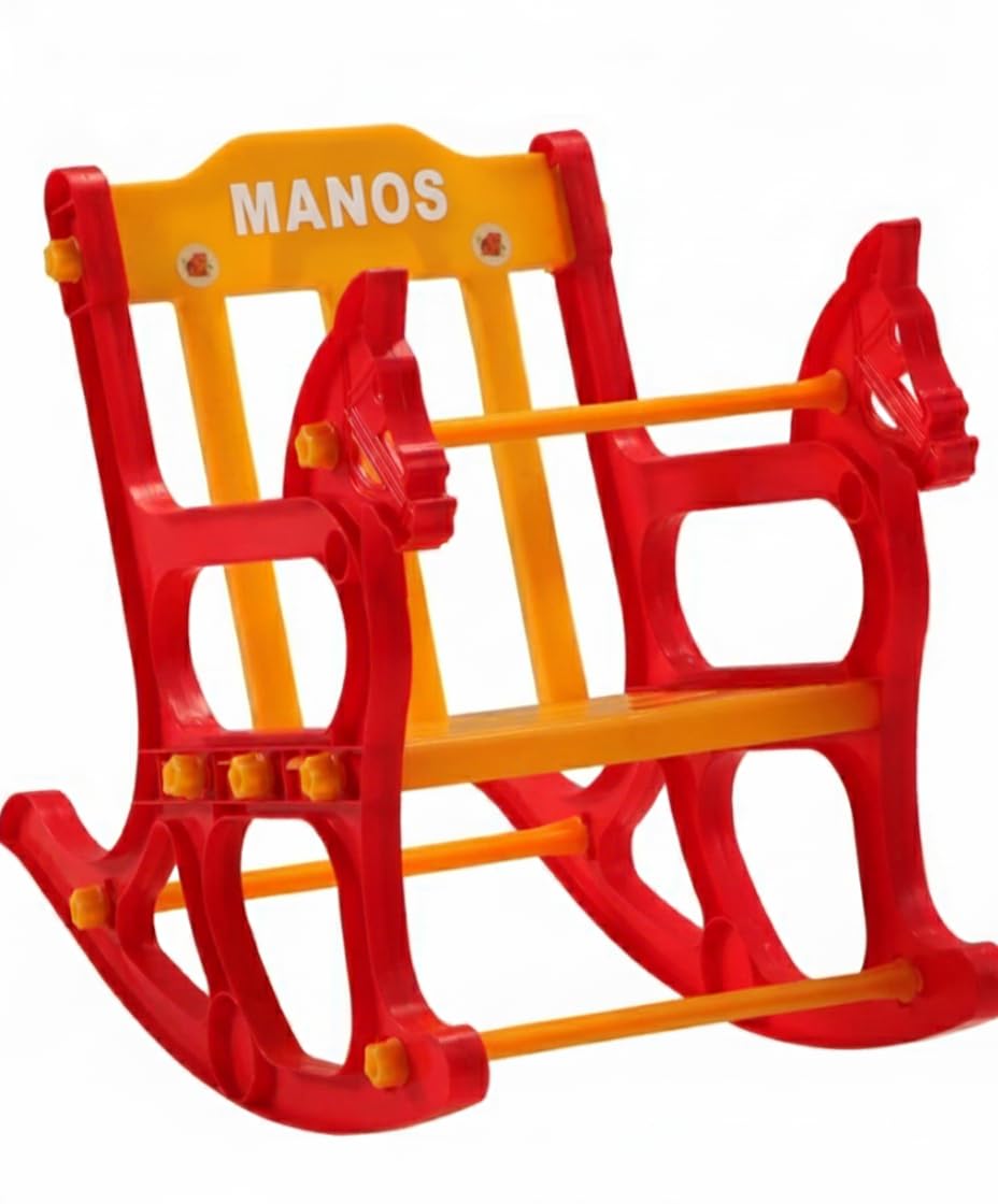 Manos Kids Rocking Chair, Red and Orange, Plastic, Indoor and Outdoor Use Pack of 1 (Foldable Chair)-image-47