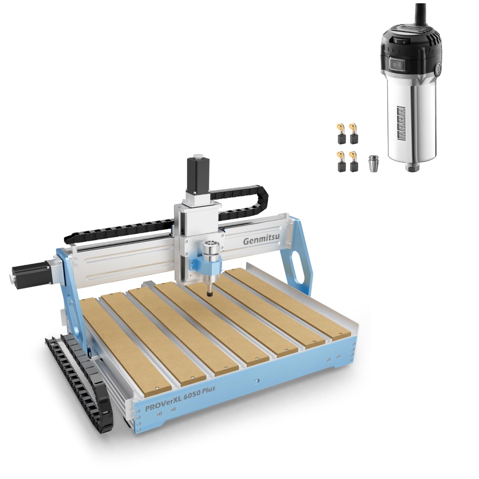 Máquina CNC Genmitsu PROVerXL 6050 Plus+ Enrutador Compacto 710 W, control GRBL, fresadora CNC de corte de 3 ejes, mesa híbrida, área de trabajo 600 x 500 x 115 mm