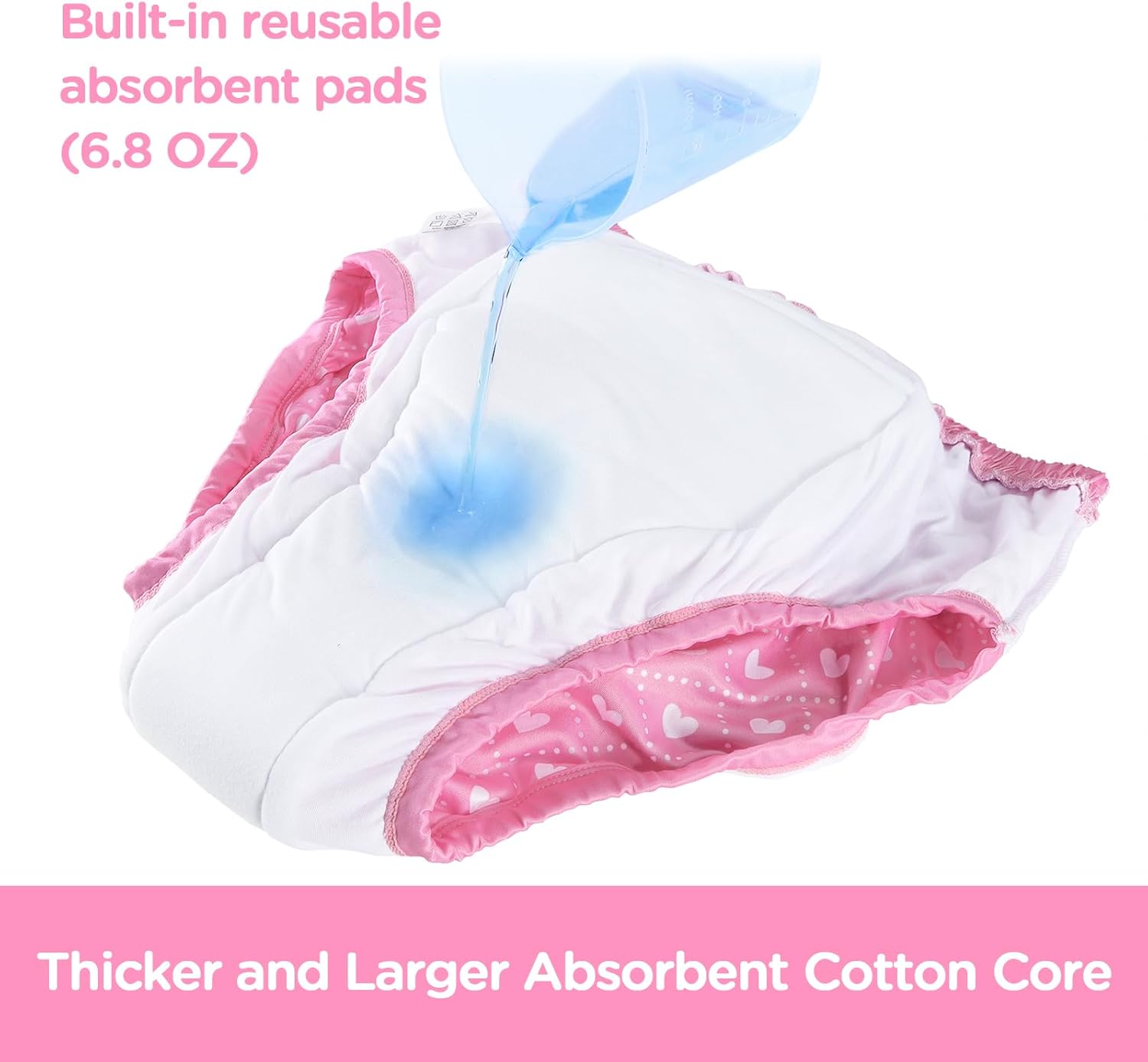 Littleforbig Soft Silky Underwear Comfortable Washable Reusable Adult Training Pants - Blushing Baby - Image 3