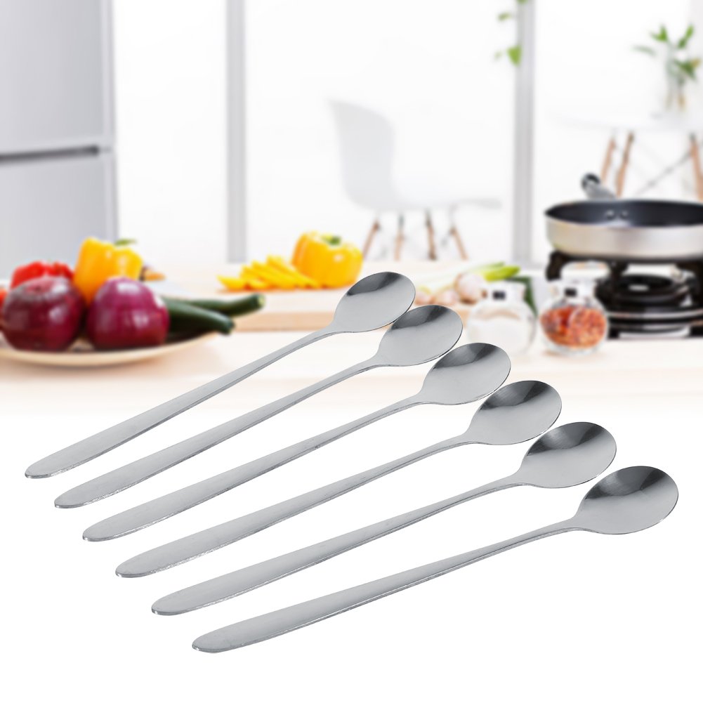 12Pcs Spoons, Teaspoons Tea Spoons Ice Cream Spoon Stainless Steel Cocktail Stirring Spoons Cocktail Stir Spoons for Home