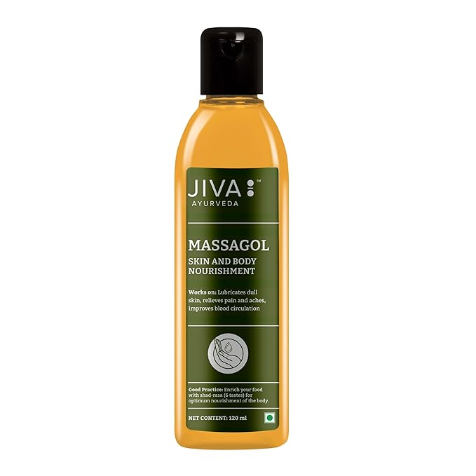 Jiva Massagol Oil 120ml (Pack of 1) Pure Herbs Used, Reduces Muscular