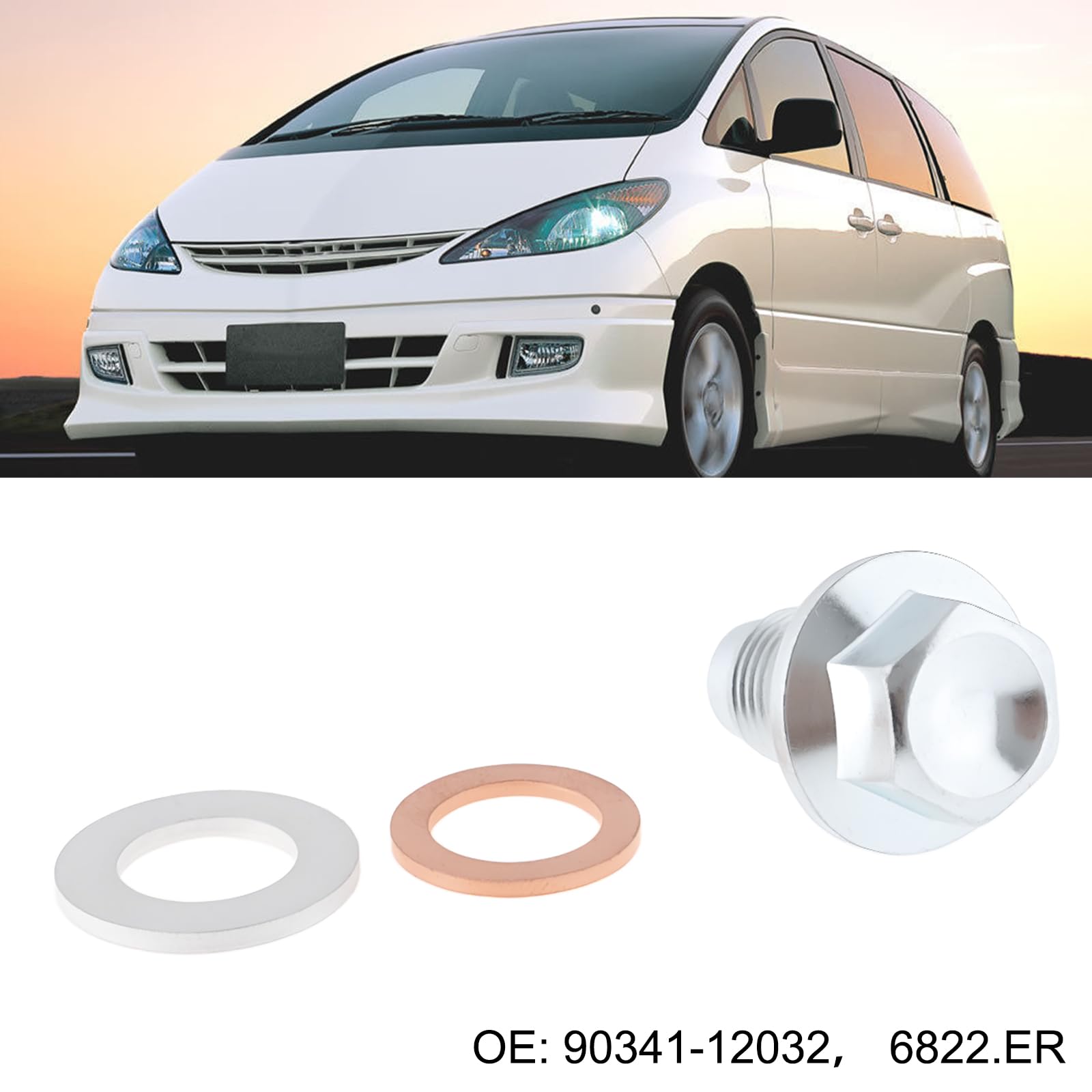 2x Bullone Per Tappo Di Scarico Dell'olio Per Auto M12x1,25 90341-12032 Compatibile Con Citroen C1 Compatibile Con Peugeot 107/108 6822.ER