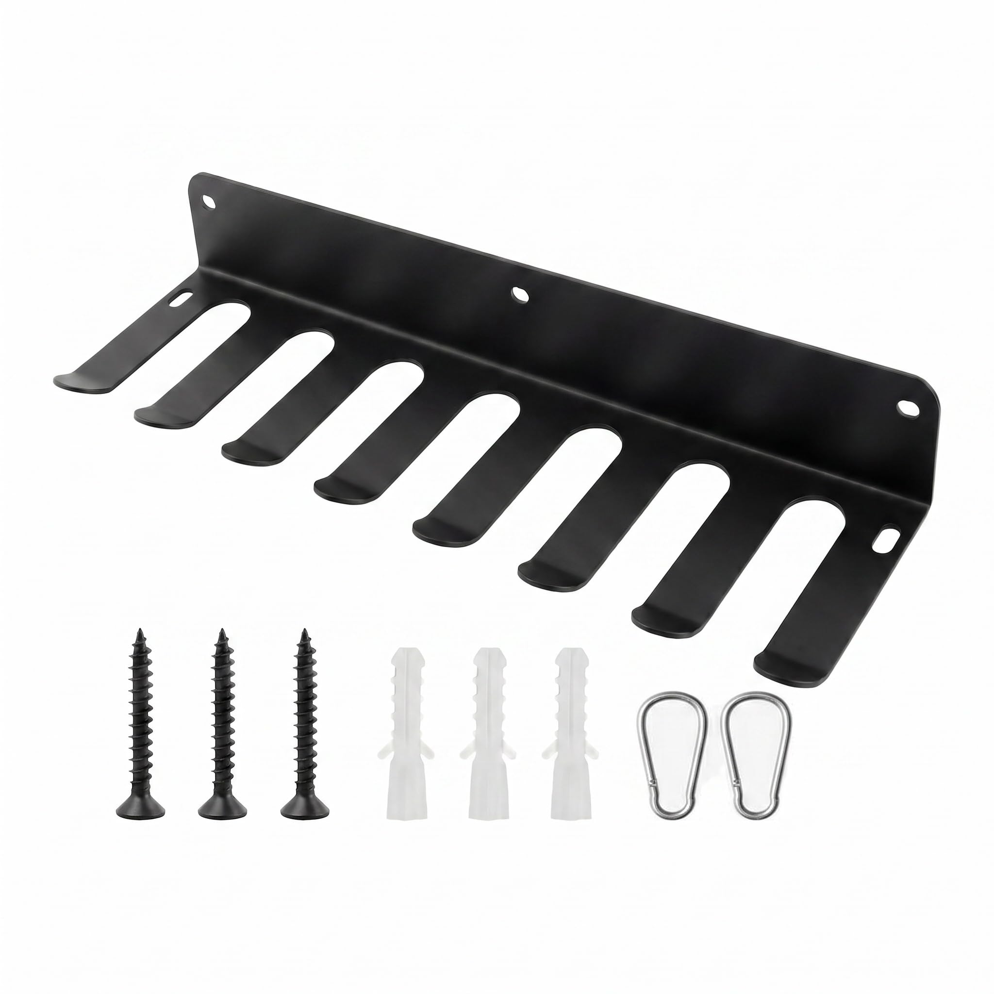 8 Hook Gym Rack Organizer, Multi Purpose Gym Storage Organizer Gyms Equipment Storage Rack Heavy Duty Barbell Holder Wall Mount Hooks for Exercise Bands Jump Ropes Barbell