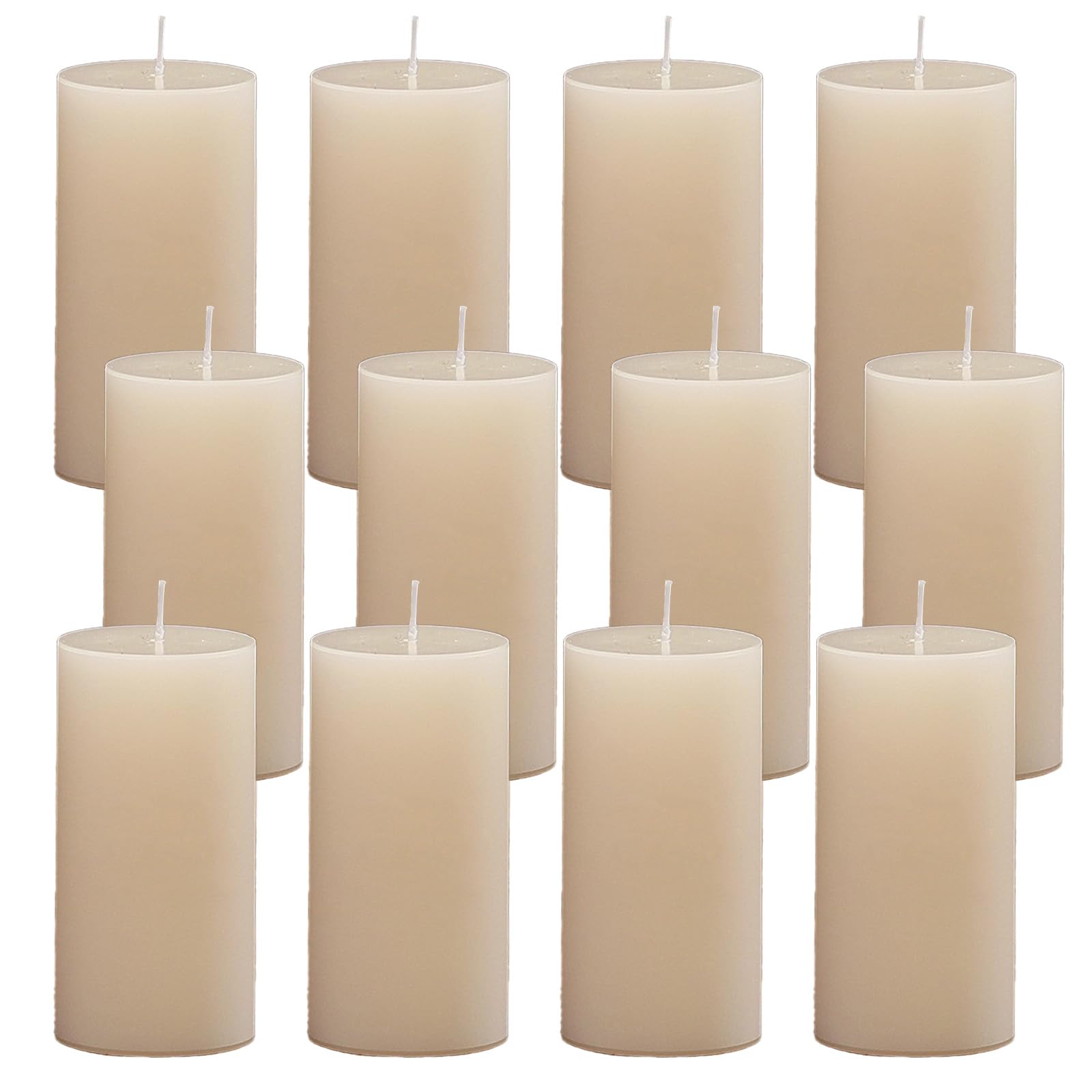 Lvory - Set di candele a pilastro, 30,5-5,1 x 5,1 cm, antigoccia, non profumate, per decorare la casa, il relax e tutte le occasioni