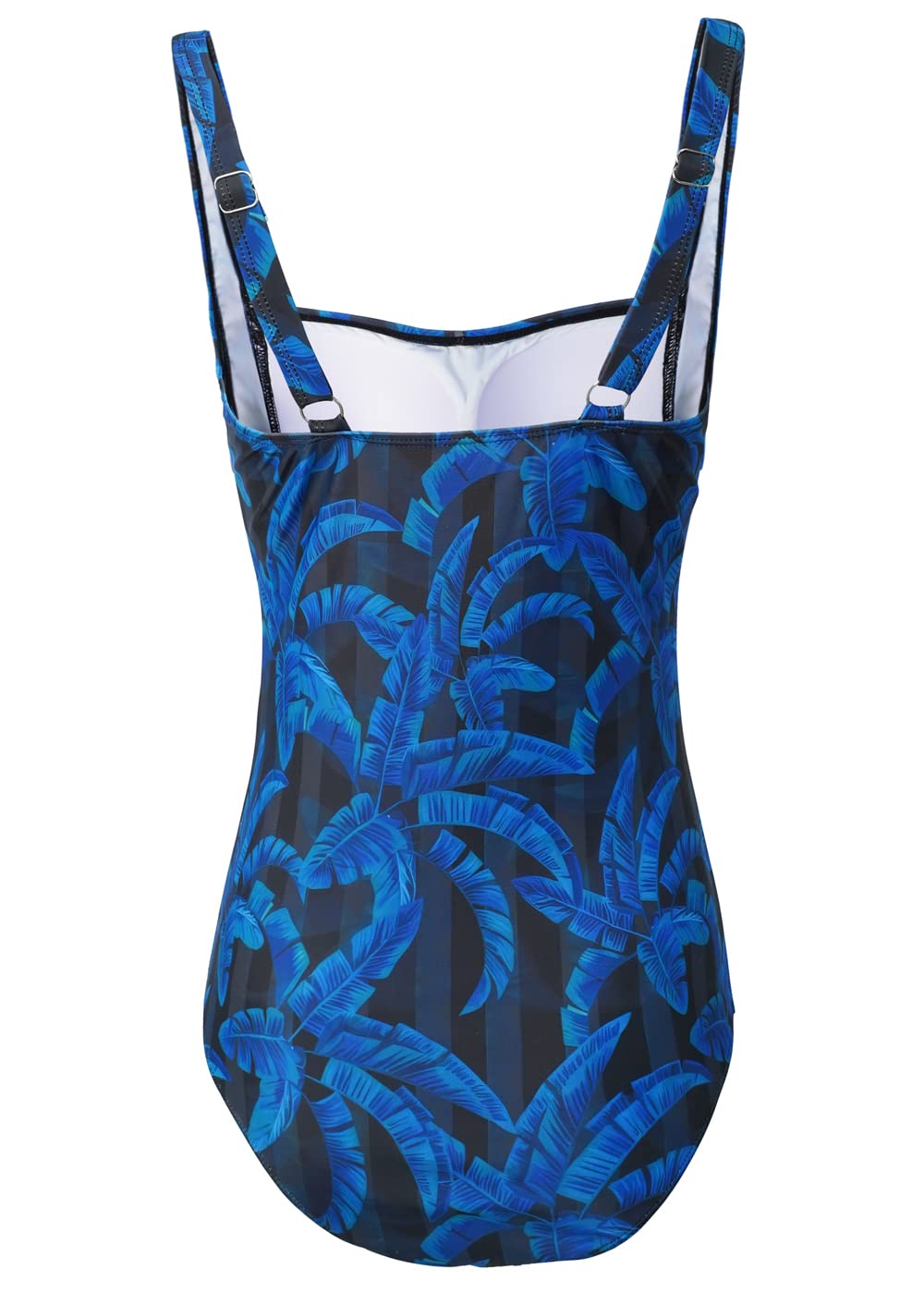 Damen Einteilige Badeanzug Monokini Verstellbarer Schultergurt Badeanzüge Falten Bademode Schwimmanzug