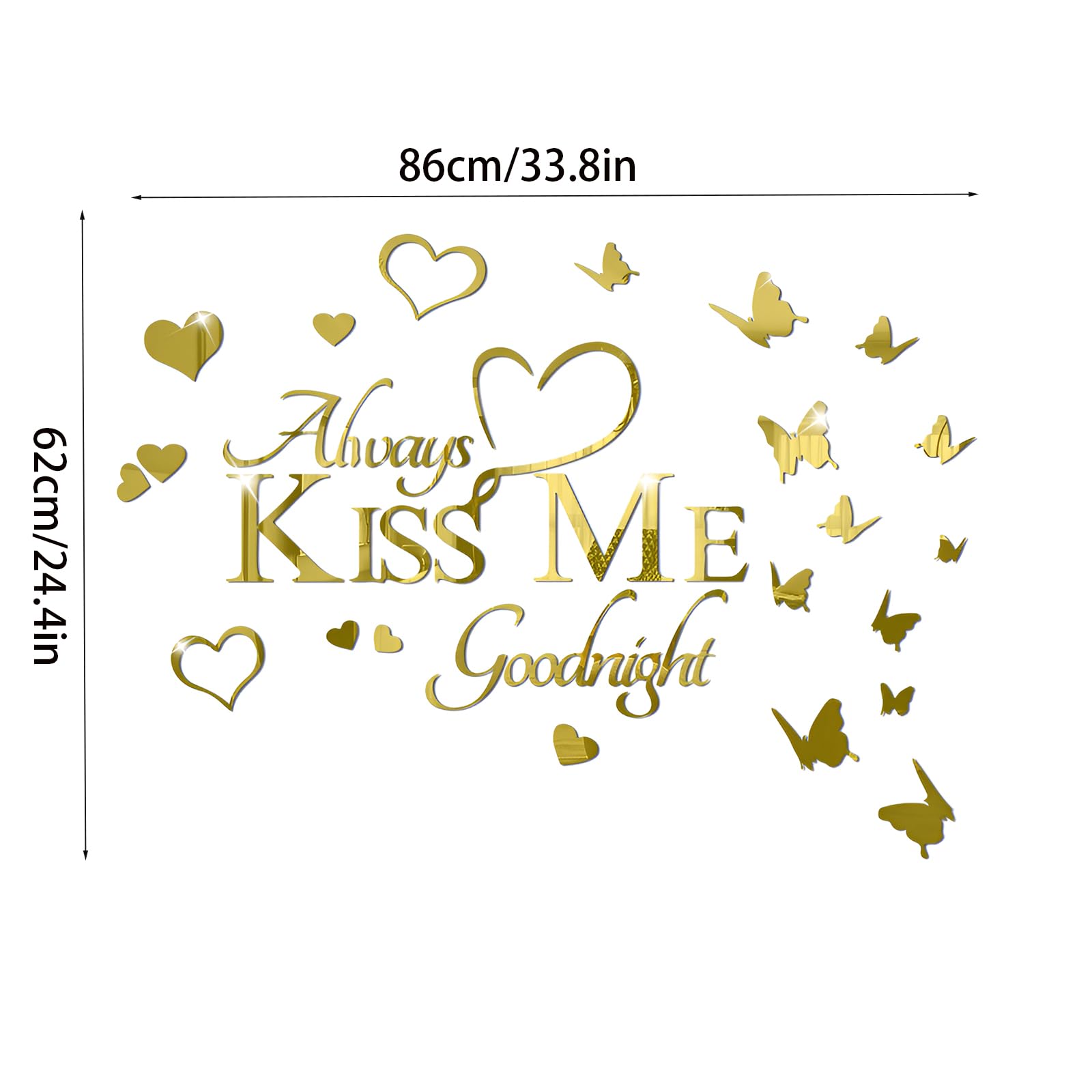 INCAUCA Always Kiss Me Goodnight Mirror Wall Decal - Image 2