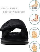 Vista 2 de SOLLBEAM Pantuflas peludas con soporte de arco para mujer, sandalias ortopédicas para el talón