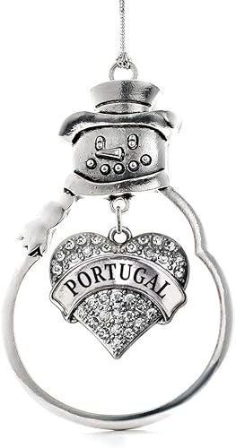 Miniatura 122 de Inspired Silver - Adorno Colombia Charm - Adorno de muñeco de nieve con forma de corazón de plata pavé con joyas de circonita cúbica