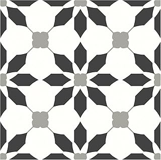 MORCART 20 Stück Fliesenaufkleber Klebefliesen - 20cm x 20 cm, Vinyl-Bodenbelag, Wasserdicht Abziehbare und Selbstklebende Bodenfliesen, DIY für Küche, Badezimmer, Boden, Wand (Schwarz+Weiß+Grau)