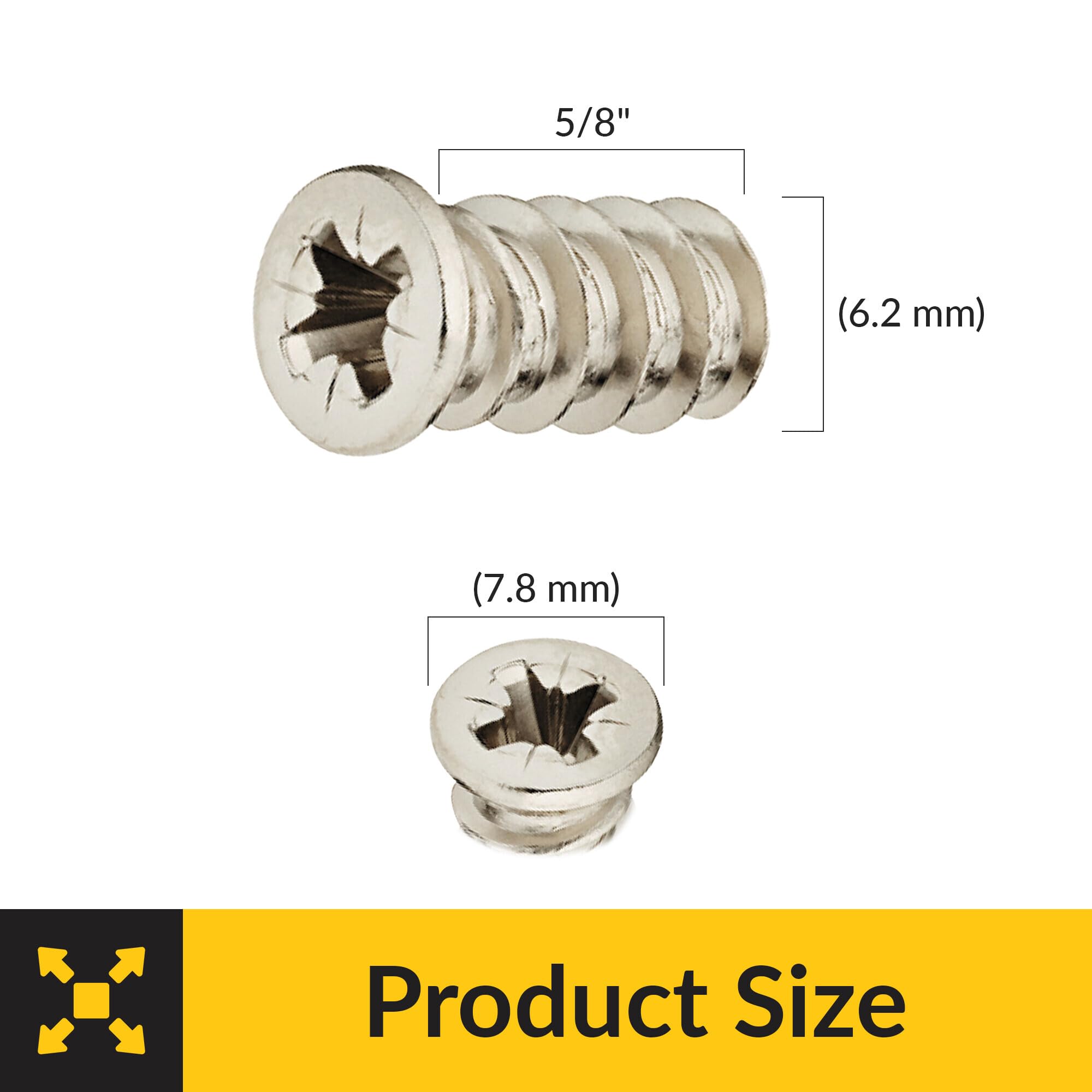 Brixwell SRW250346605 Euro Screw, Countersunk Head Pack of 5000