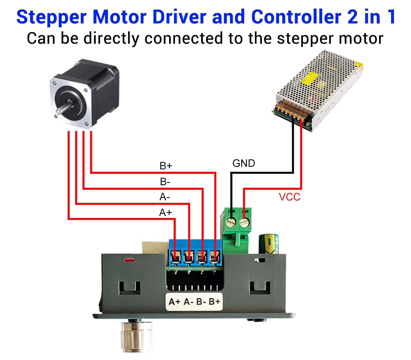 Integrated Stepper Motor Driver Controller Board – 42/57 Series, Forward/Reverse, Pulse Speed Angle Control, PLC Serial Communication, LCD Display