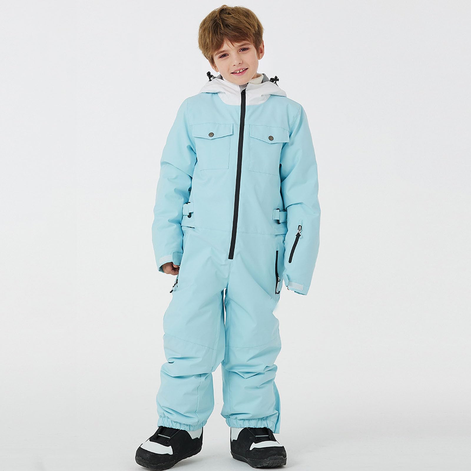 Generisch Traje de nieve aislado para niños – Mono para todo el año para esquiar actividades al aire libre invierno cálido a prueba de viento suave