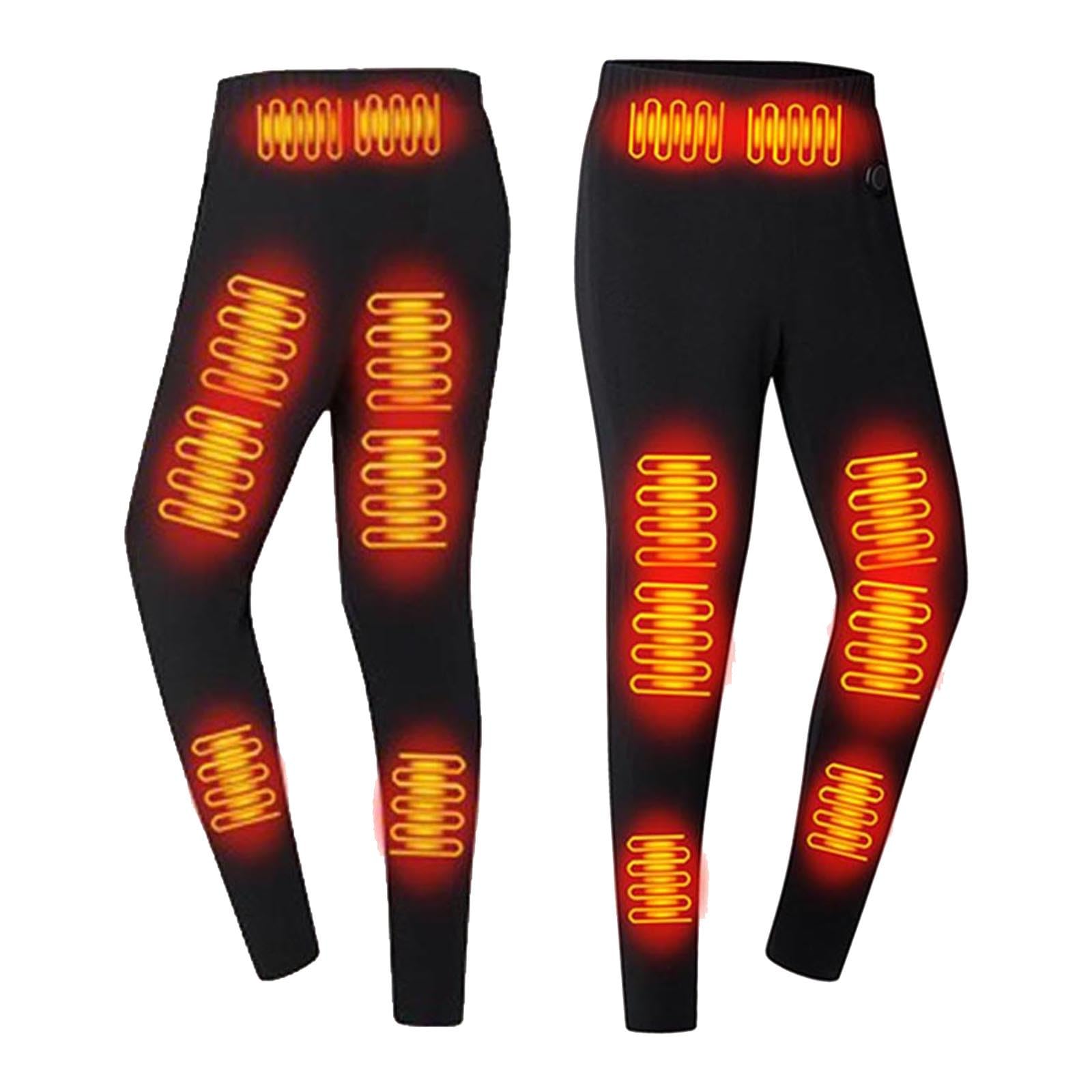 Beheizbare Thermo Hose Herren Warm Fleece Beheizte Thermo Unterteile mit 16 Heizzonen, 3 Einstellbare Wärmestufe USB Elektrisch Thermohose Basisschicht Waschbar Heizung Hosen für Moto Jagd Ski Camping