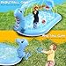 Splash Pad Sprinklers for Kids, 3 in 1 Inflatable Kiddie Pool Play Center Including Basketball Game and Ring Toss Game, 63inch Dinosaur Design Indoor Outdoor Water Play Mat for Toddlers 3-5 Boys Girls