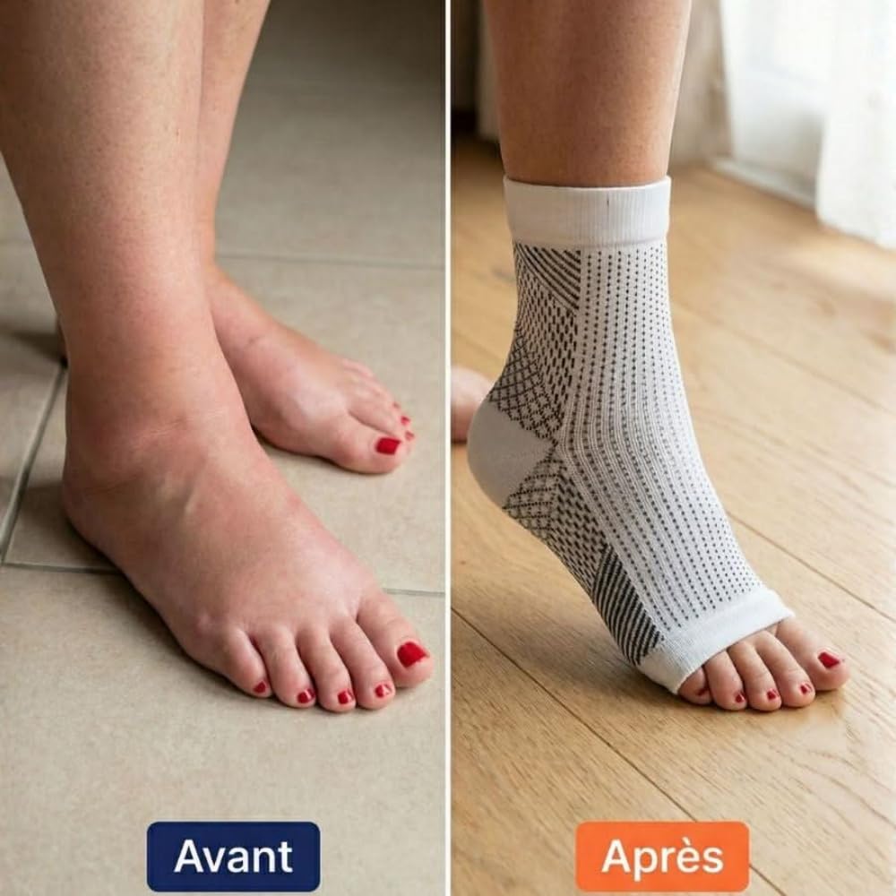 MEIION Santellia NeuroMarche+ - Chaussettes de Compression Neuro-Apaisantes.pour homme et femme, soutiennent les chevilles