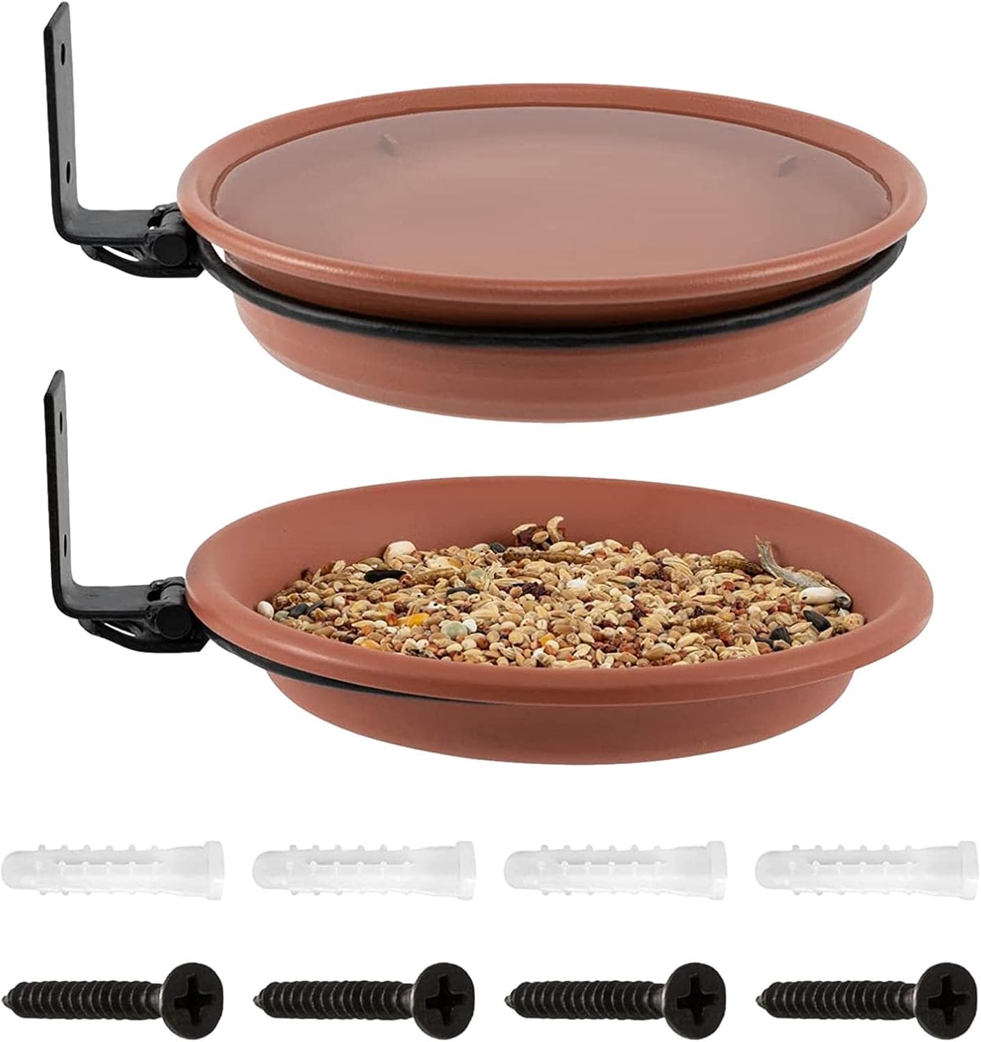 LINGJIONG Hanging Bird Bath 2 Tree Mounted Bird House, Bird Bath Tray