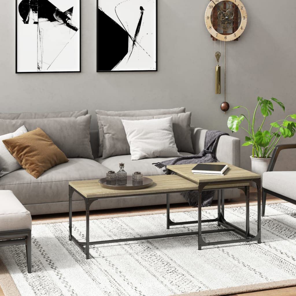 Table basse en chêne Sonoma compacte pour optimiser les petits salons