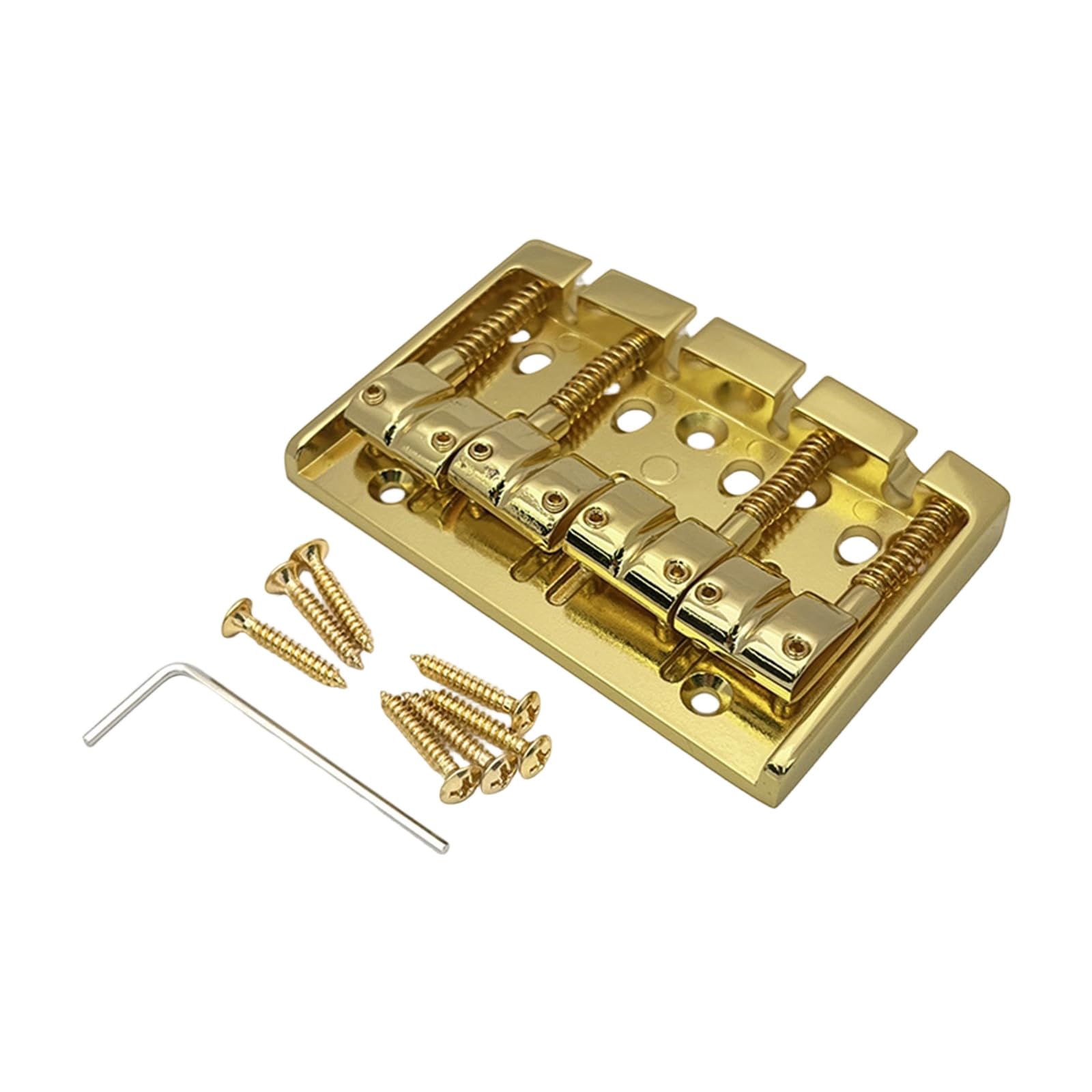 BWANGIAO 4 Strings Hardtail Bridge Bass Bridges Saddles 4 Saddle Hardtail Alloy Tailpiece Electric Bass Bridge Replacements Parts