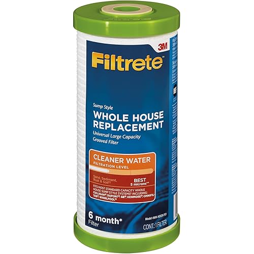 Filtrete Large Capacity Whole House Grooved Replacement Water Filter 4WH-HDGR-F01, 1-Pack, for use with 3WH-HD-S01 System