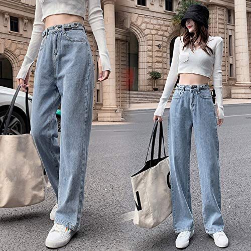Larisalt Baggy Ripped Jeans, Womens Casual Jeans Cute Graphic Printed Jeans High Waisted Straight Trousers #TOP1