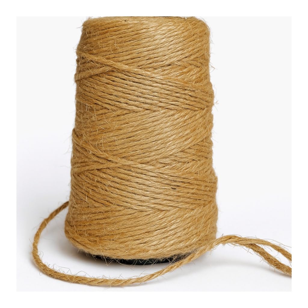 Bits & Bobs | 100 Meters (2-Ply,1mm) Natural Jute Rope | Best Jute Thread for Crafts Gift Wrapping Packing Gardening Crochet Material (1, 100 Meter)