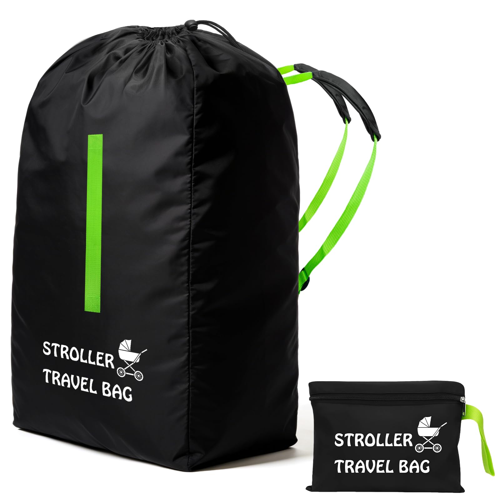 ASSRECT Transporttasche Kinderwagen, 120x63x43cm Universale & wasserdichte Hülle für Flugzeug, Robuste 600D Oxford Tasche mit Verstellbarem Schultergurt für Doppel/Einzel Buggy