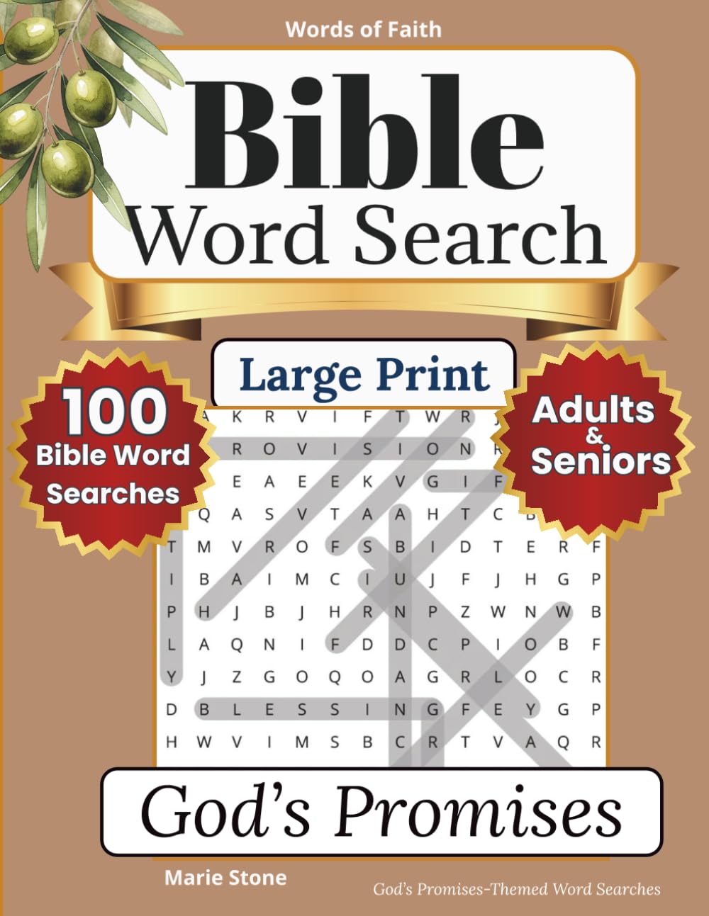 Words of Faith Bible Word Search — God's Promises: 100 Large Print Bible Word Search Puzzles for Adults | Christian Scripture Activity Book
