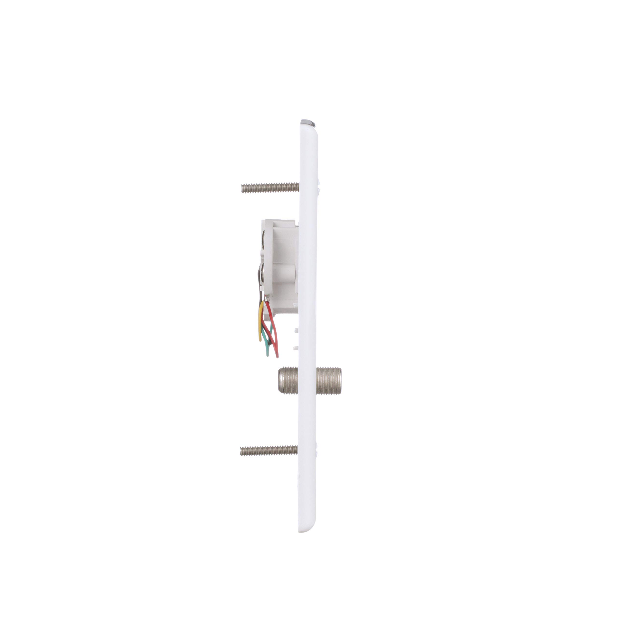 EATON Mid-Size Wallplate With Telephone Jack - Light Almond, RJ11/RJ14, Category 3, For Home Or Office Wiring