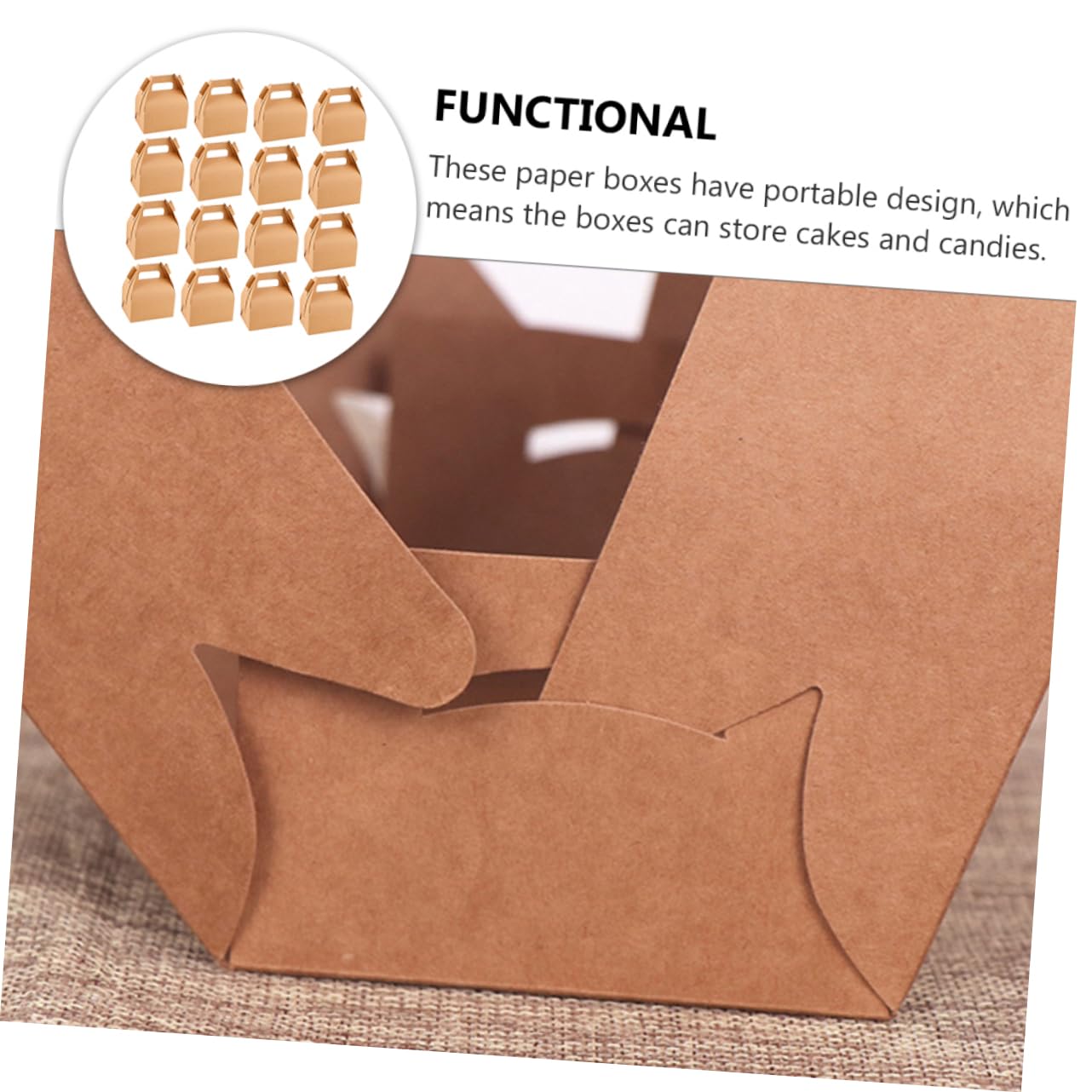 Yardenfun Faltbare Kuchenverpackungskartons Handliche Tortenverpackungskartons 30 Stück aus Kraftpapier mit Henkel für Dessertladen und Zuhause