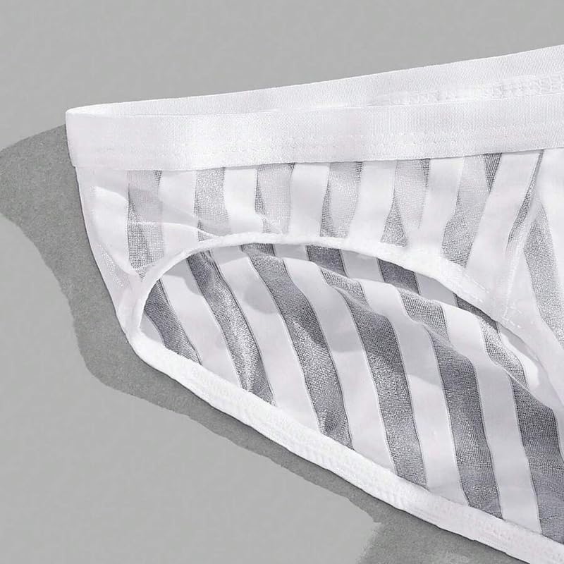 Men's White Underwear, Lightweight Breathable Comfortable Fitted Mesh Underwear4