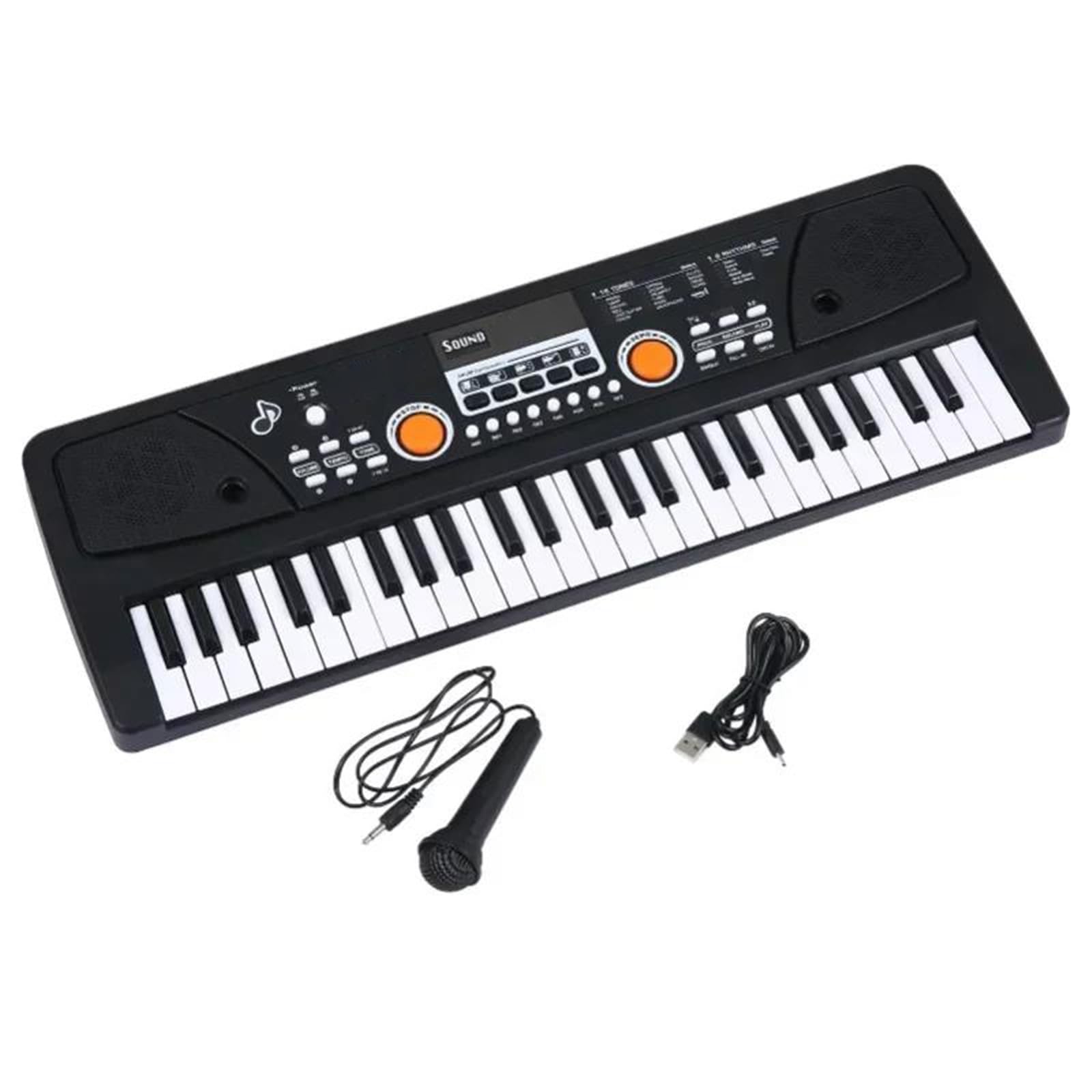 Elektroniczny Instrument Fortepianowy 49 Klawiszy USB Mikrofon Do Pianina Elektrycznego Muzyka Cyfrowa 16 Tonów 8 Rytmów 6 Utworów Demonstracyjnych