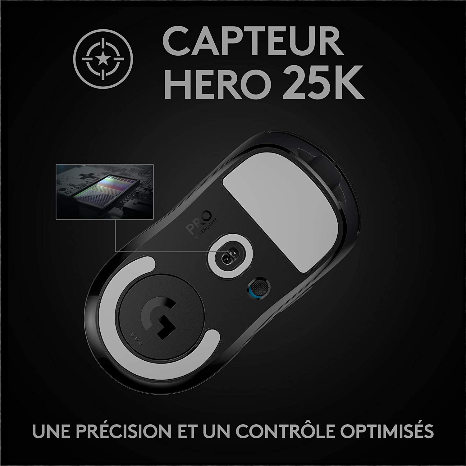 Logitech G PRO X SUPERLIGHT Souris Gaming sans Fil, Emballage Est Europe, PC et Mac (port USB) - Noir