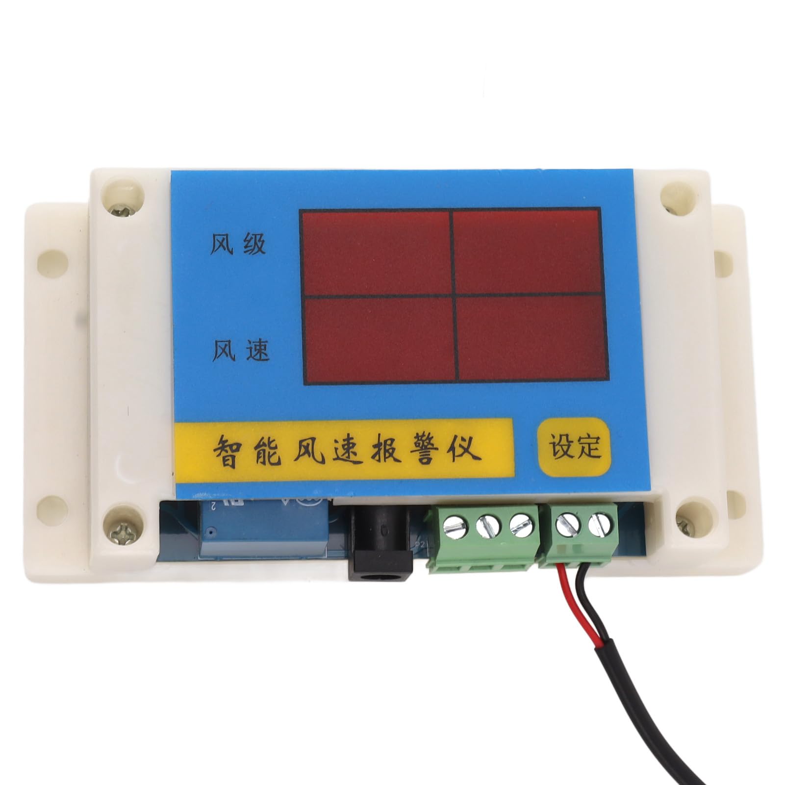Anémomètre de Grue de Tour 3 Tassemètre de Vitesse du Vent avec Alarme 360° USB 5V Haute Précision 2-12 Niveaux Réglable