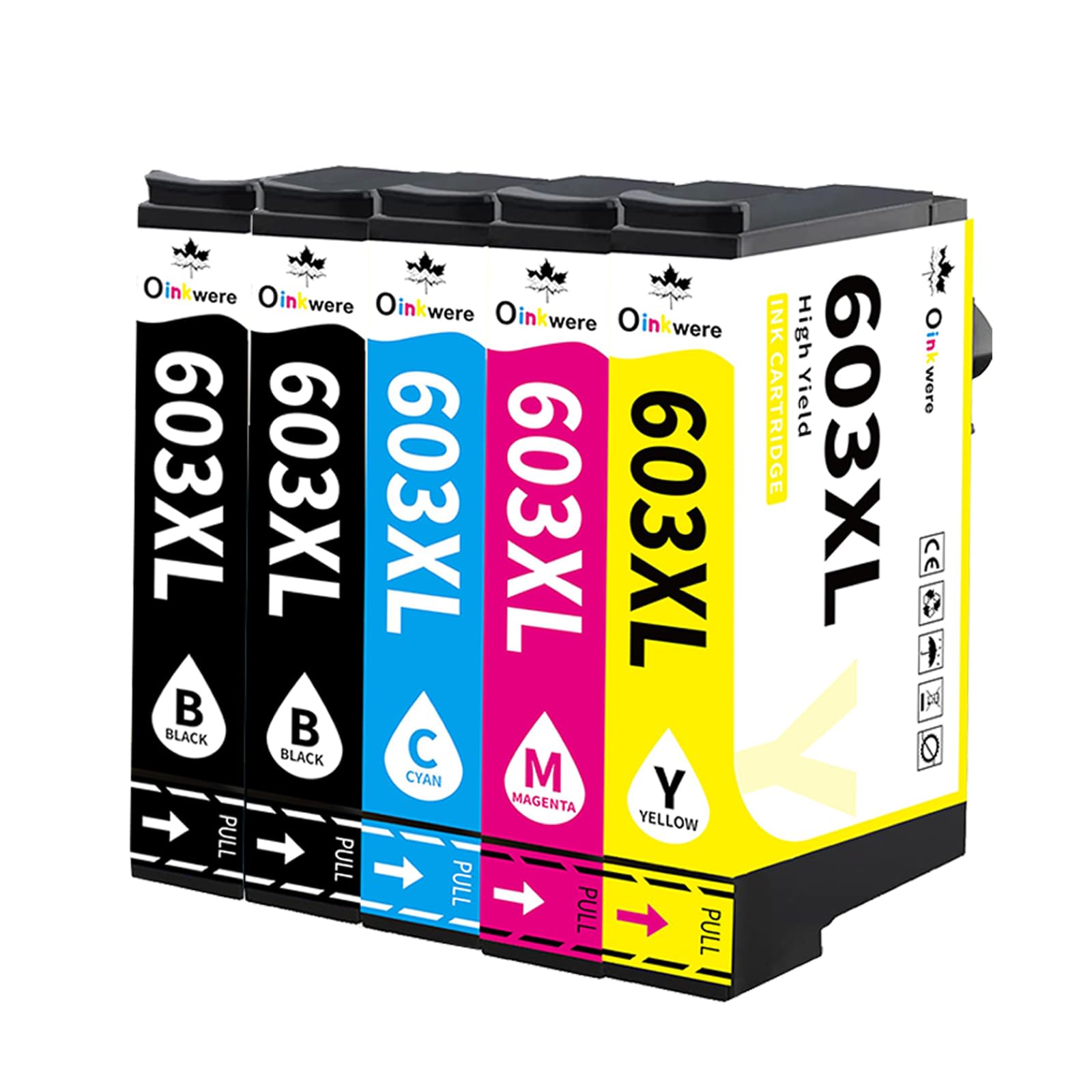 OINKWERE 603XL Cartucce Compatibil per Epson 603 XL Multipack per Workforce WF-2830 WF-2810 WF-2850 WF-2835 Expression Home XP-3100 XP-3105 XP-4100 XP-2100 XP-2105 (5-Pack)