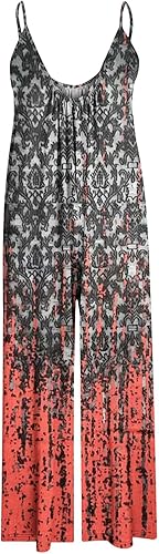 Miniatura 5 de Monos de pierna ancha Mujer Color Blocking Floral Print Mamelucos completos Sin Mangas Estampado de mármol Monos sueltos