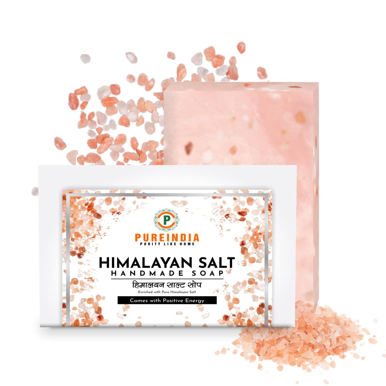 Pureindia Handmade Himalayan Salt Bar | Made With Natural Pink Himalayan Salt | Blood circulation and detoxification, Luxury Transparent Pink Bar| SPA at Home | Pack Of 1