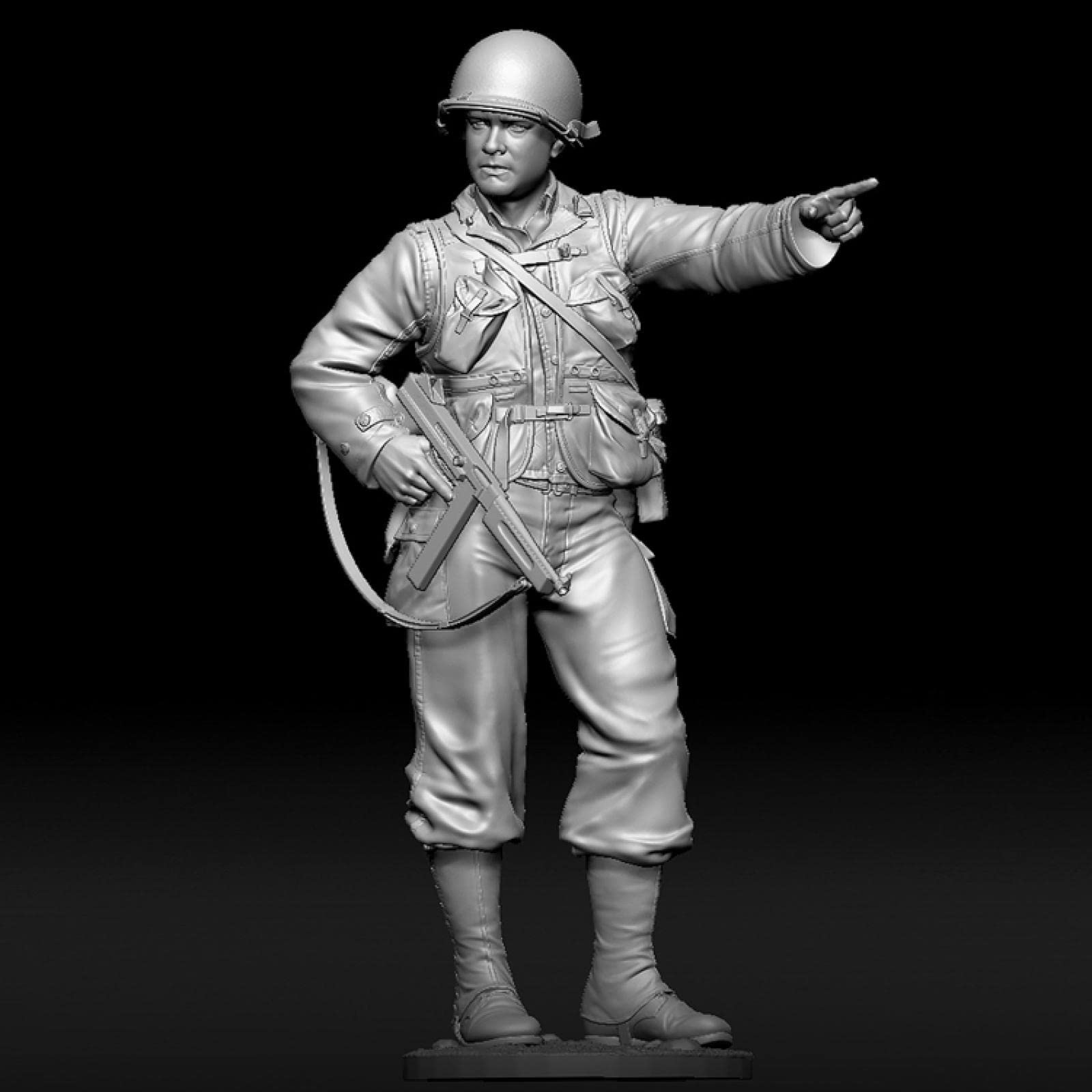 1/16 WWII US Army Officer Resin Soldier Model Unassembled and Unpainted Miniature / AX1-96 Goodmoel