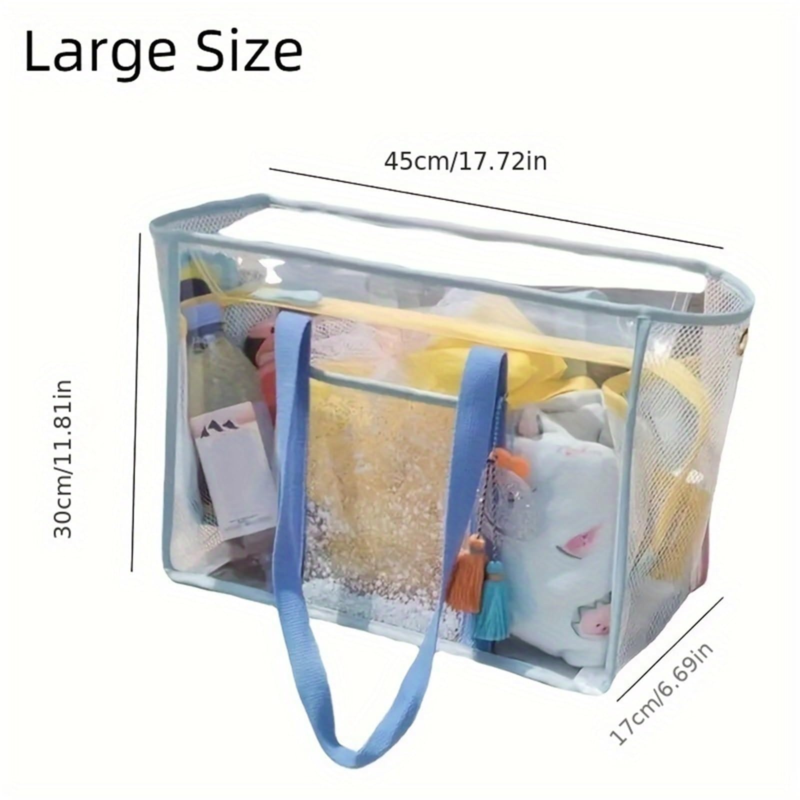 Sac De Rangement Transparent Sac de Plage Transparent Grande capacité, Sac de Voyage Portable en PVC, Sac fourre-Tout de Rangement étanche for Le Lavage, Le Fitness et la Natation(Pink-XL)