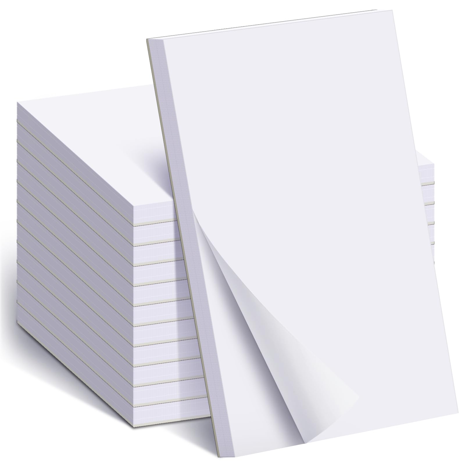 Eaasty 12 Pcs Blank Memo Pads 8.5 x 11 Inches, Unlined 50 Sheets Each